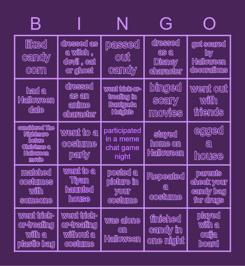 🎃👻𝕭𝖎𝖓𝖌𝖔 (meme gc style) Bingo Card