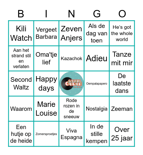 Meezing Muziek Bingo 12 Gouweouden.nl Bingo Card