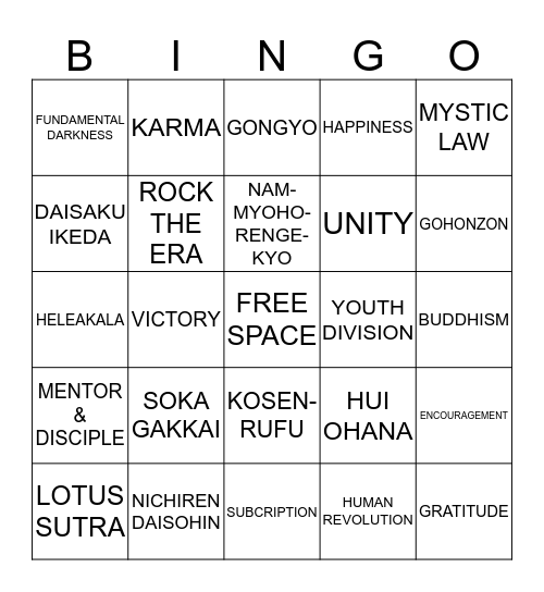 Bingo Card