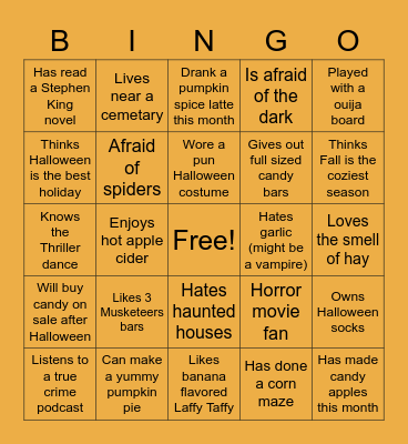 Operations Halloween Bingo Card