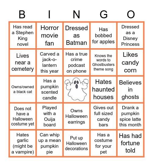 boodleAI Halloween Bingo Card