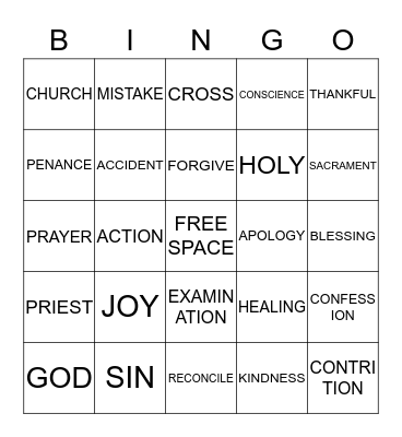 OLS RECONCILIATION RETREAT Bingo Card