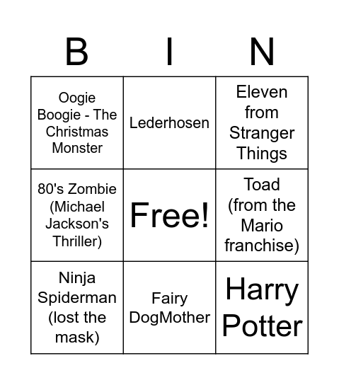 Boo- Bingo Card