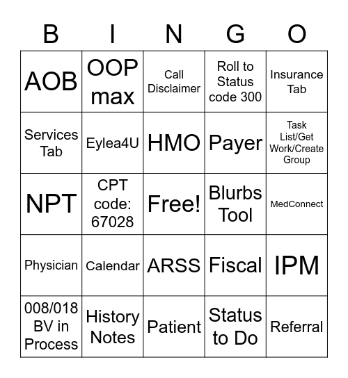 BVS Trivia Bingo Card