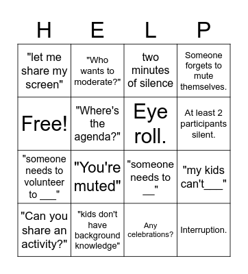 Content Area Bingo Card