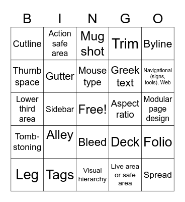 Chapter 3 & 6 Key Terms Bingo Card