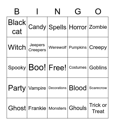 Halloween Bingo Card