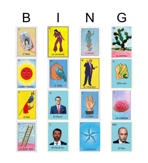D.C. Millenial Loteria Bingo Card