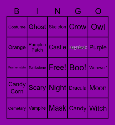 Halloween Bingo Card