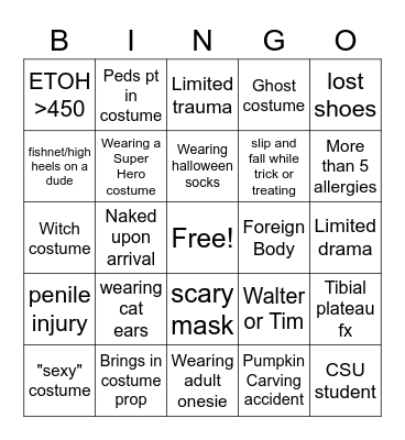 Halloween Bingo Card