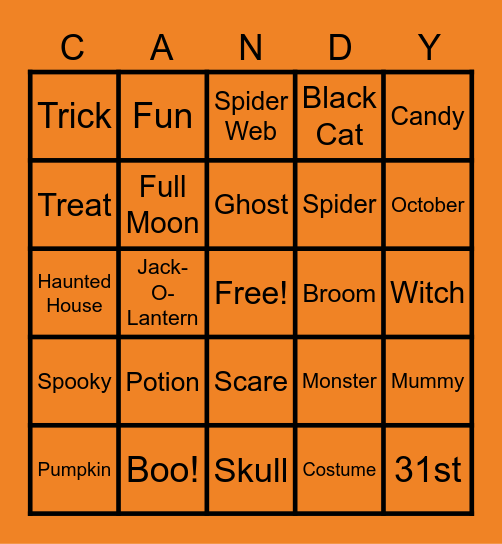 Halloween Bingo Card