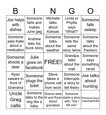 Thanksgiving  Bingo Card