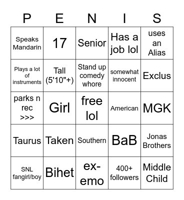 Emerald Bingo Card
