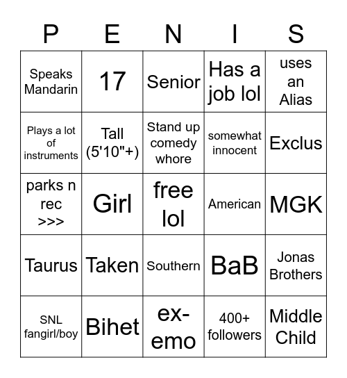 Emerald Bingo Card