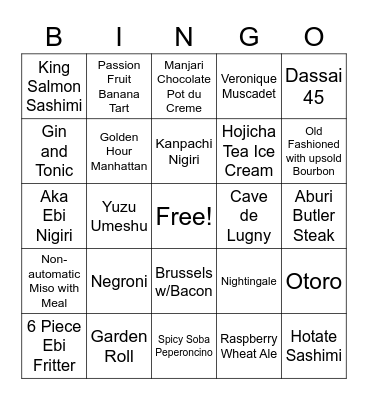 Minami Day Bingo Card