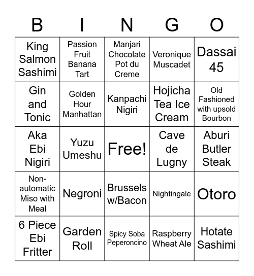 Minami Day Bingo Card