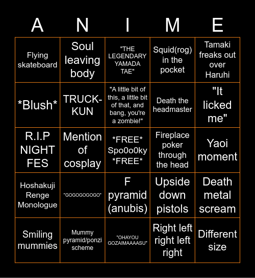UBCANI HALLOWEEN 2020 Bingo Card
