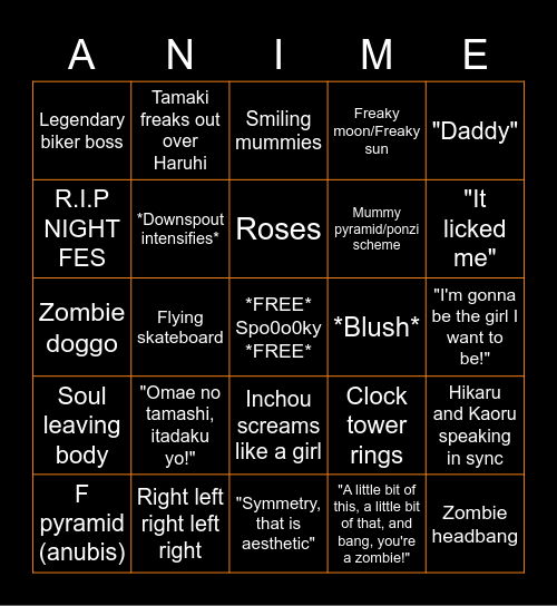 UBCANI HALLOWEEN 2020 Bingo Card