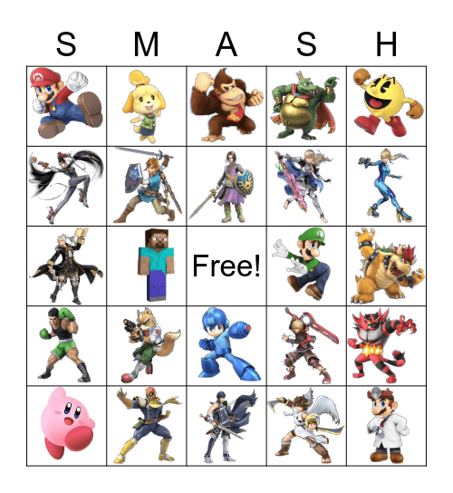Smash Bros. Bingo Card