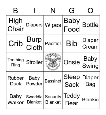 Harry Potter Baby Bingo Card