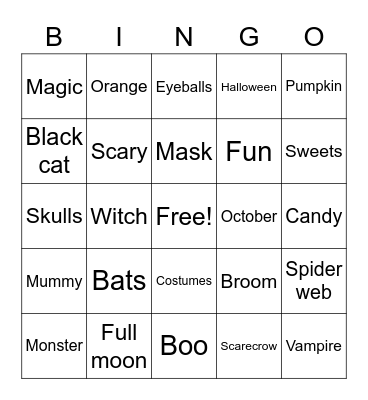 Halloween Bingo Card