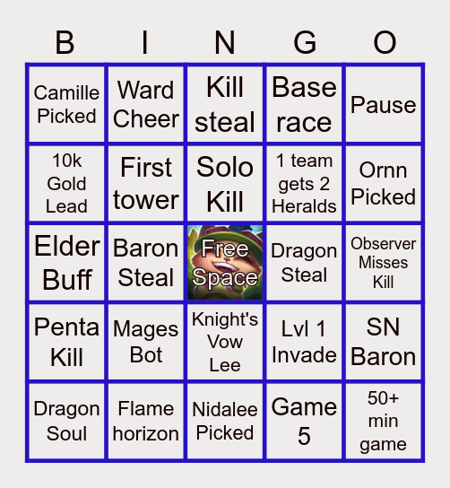 SEASON 10 SN VS DWG FINALS BINGO Card