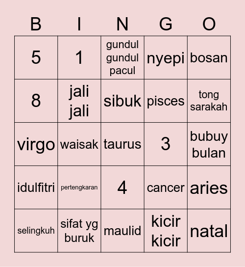 naaay Bingo Card