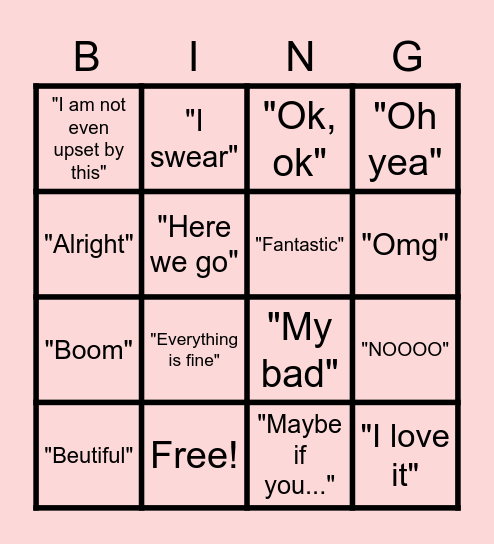 Mee_shell Bingo Card