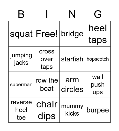 OT Bingo Card