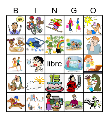Les expressions avec AVOIR et FAIRE Bingo Card