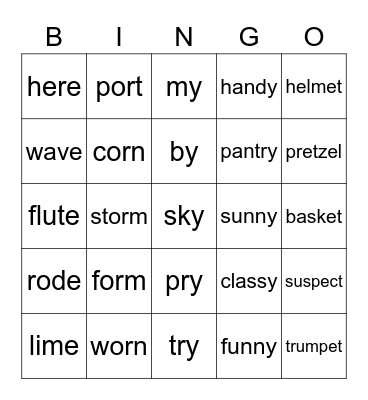 Lesson 42 Bingo Card