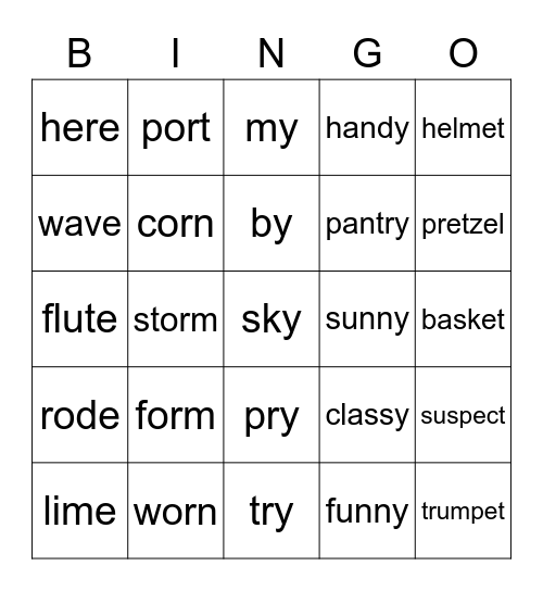 Lesson 42 Bingo Card