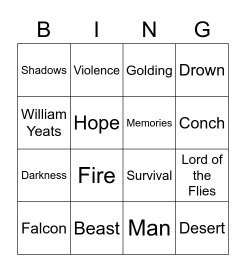 Poetry Bingo! Bingo Card