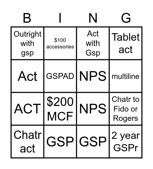 TYLER Bingo Card