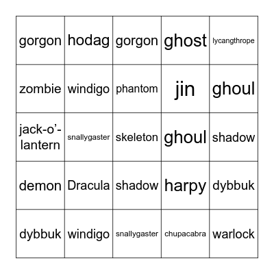 HAPPY HALLOWEEN! Bingo Card