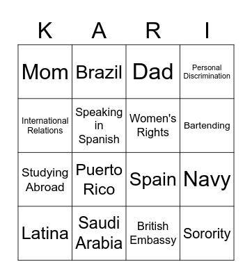 Bingo Card