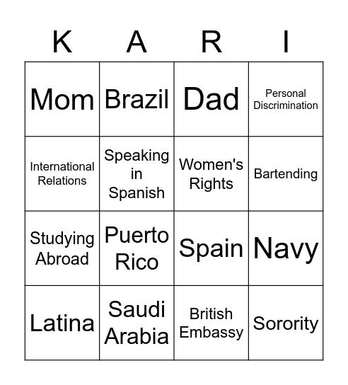 Bingo Card