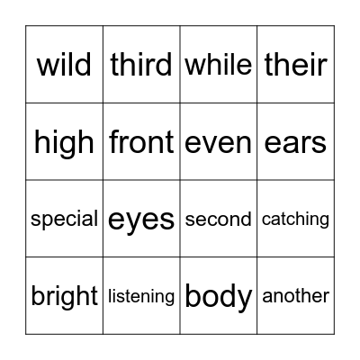 MM words 11/2 Bingo Card