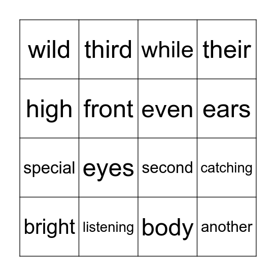 MM words 11/2 Bingo Card