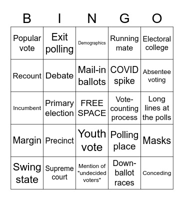 Election Night Bingo! Bingo Card