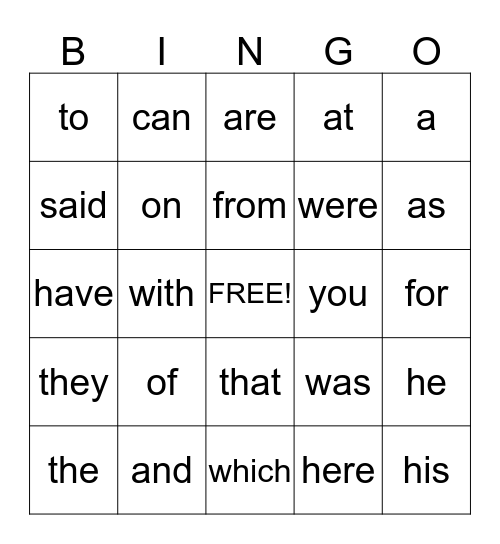 Red Level  Bingo Card