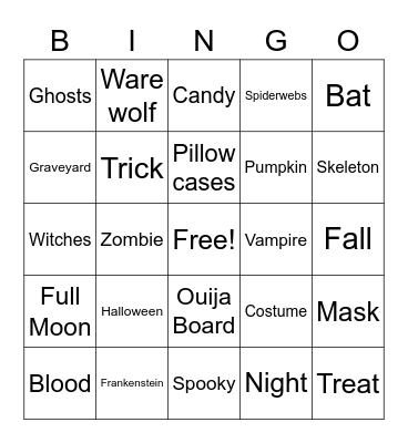 Halloween Bingo Card