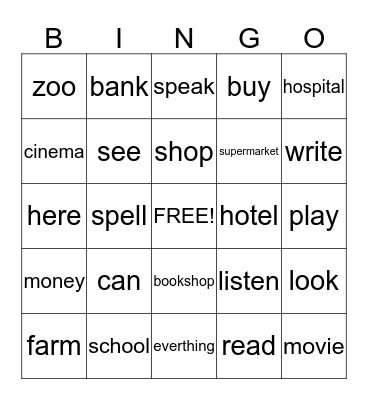 Bingo for can Bingo Card