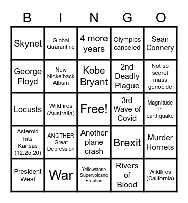 2020 Bingo Card