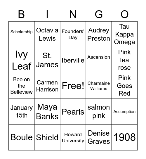 TKO Bingo Card