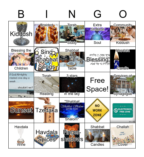 Shabbat Bingo Card