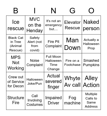 Halloween Bingo Card