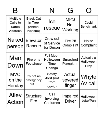 Halloween Bingo Card