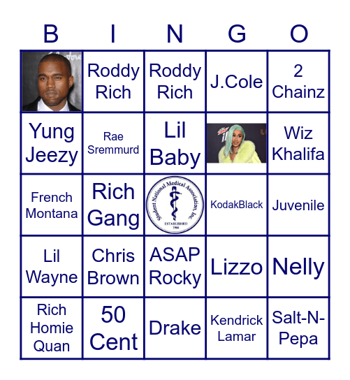 Hip-Hop Bingo Card