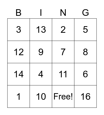 BINGO - Fractions!!! Bingo Card